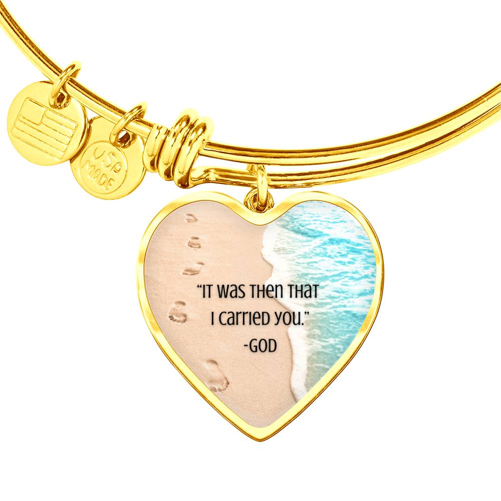 Footprints- It Was Then That I Carried You Bracelet (Engraving Optional)