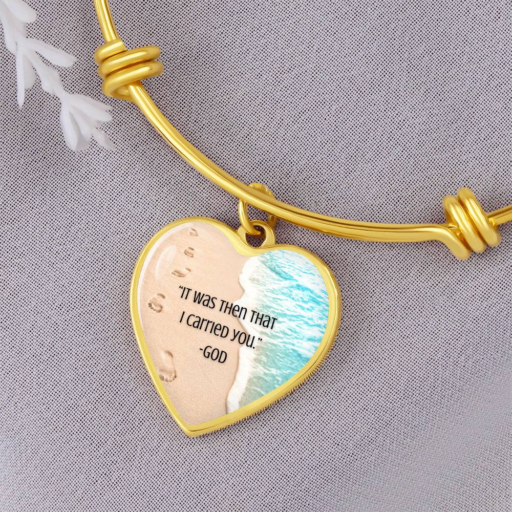 Footprints- It Was Then That I Carried You Bracelet (Engraving Optional)