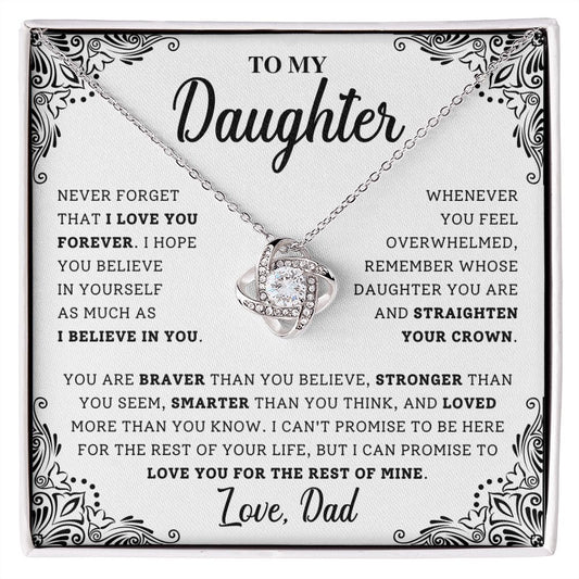 To My Daughter | I Love You Forever | Love Knot Necklace