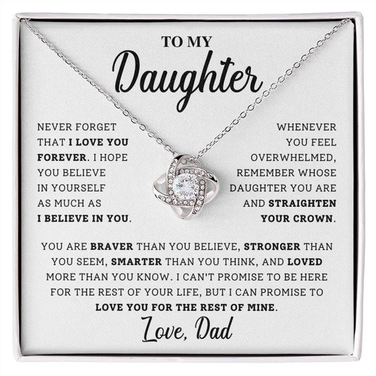 To My Daughter | Straighten Your Crown | Love Knot Necklace