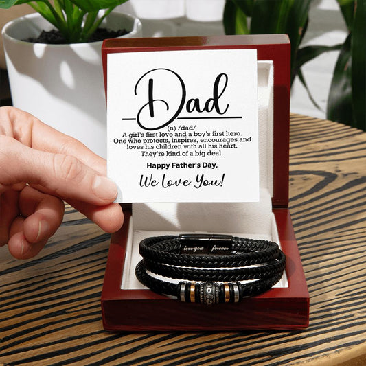 Dad Definition | They're Kind of a Big Deal | Men's Love You Forever Bracelet