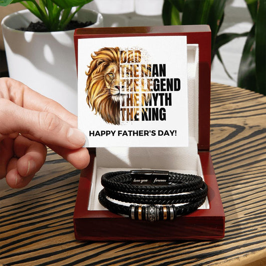 Dad The Man, Legend, Myth, King | Men's "Love You Forever" Bracelet