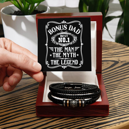 Bonus Dad | The Man, Myth, Legend | Men's "Love You Forever" Bracelet