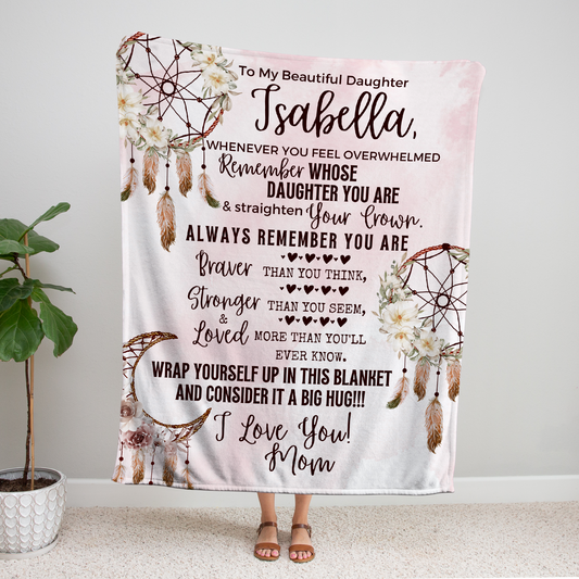 (ALMOST SOLD OUT - TOP SELLER) PERSONALIZED Daughter Dreamcatcher Blanket - 50% OFF ENDING SOON
