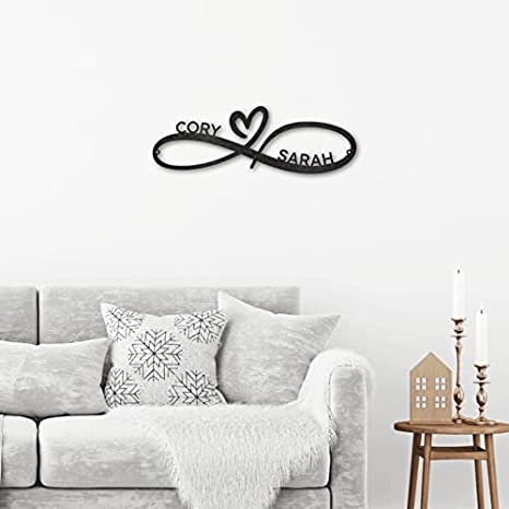 Infinity Couples Monogram - Steel Sign