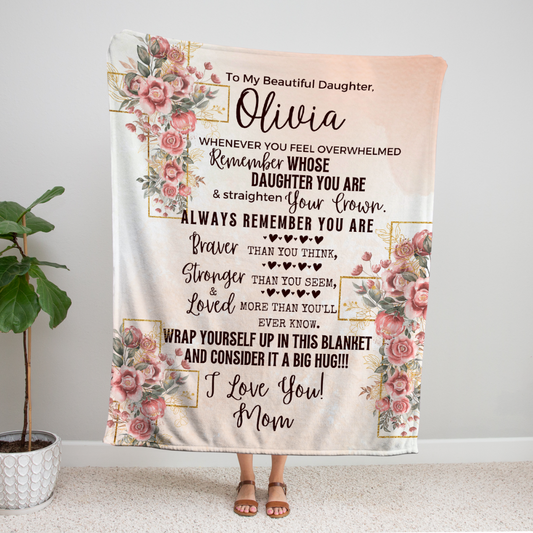 PERSONALIZED Daughter Cross Blanket