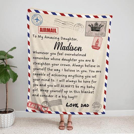 PERSONALIZED To My Daughter Letter Blanket