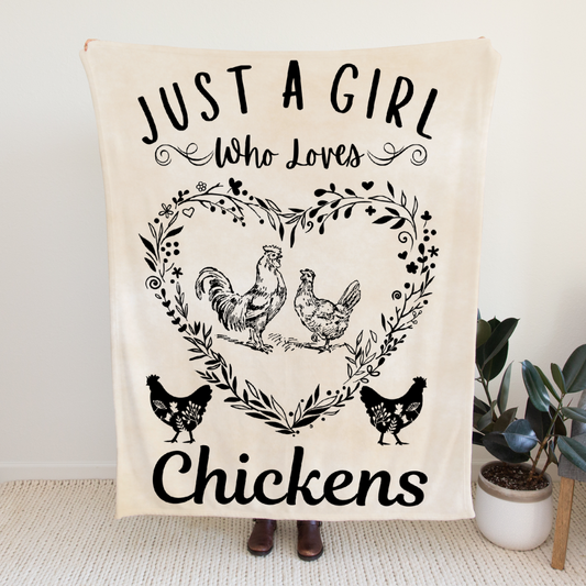 Just a Girl Who Loves Chickens Arctic Fleece Blanket 50x60