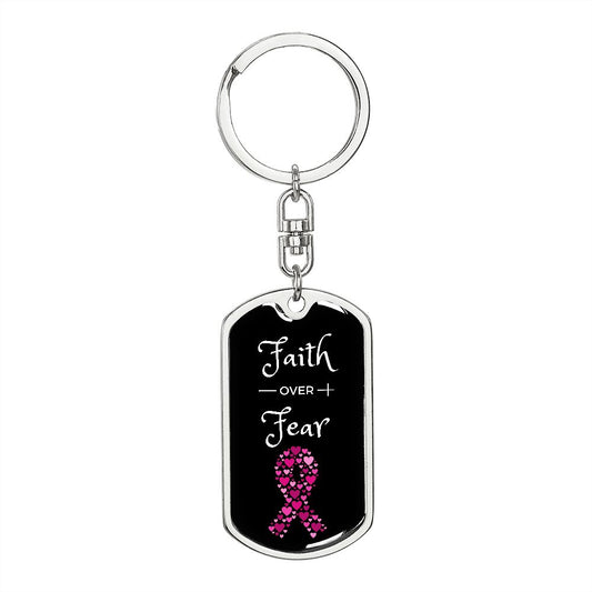 Faith Over Fear | Breast Cancer Awareness | Keychain