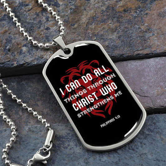 I Can Do All Things | Dog Tag with Chain (Custom Engraving Optional)