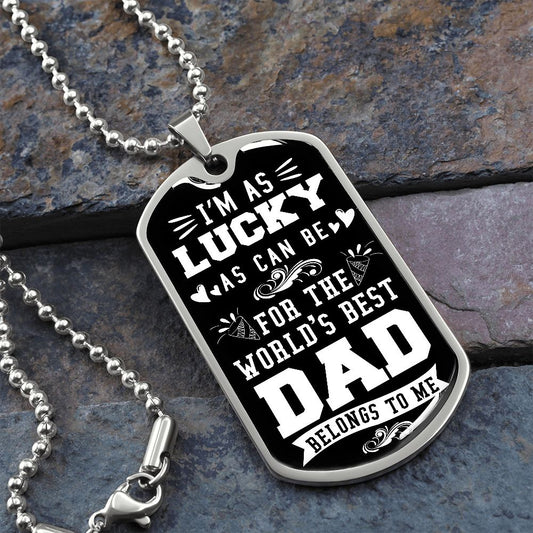 The World's Best Dad | Dog Tag with Chain (Custom Engraving Optional)