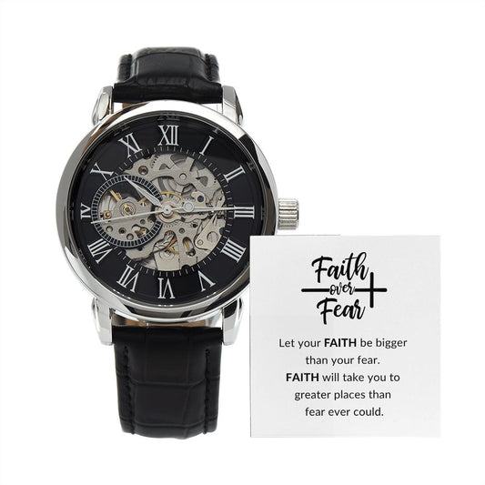 Faith Over Fear | Men's Openwork Watch