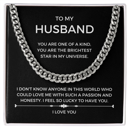 To My Husband | One of a Kind | Cuban Link Chain