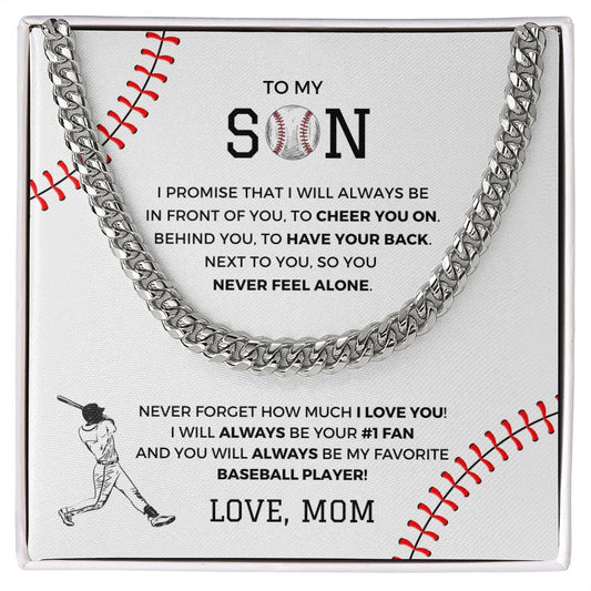 To My Son | Favorite Baseball Player | Cuban Link Chain