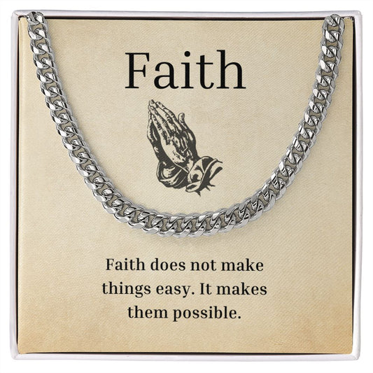 Faith | Praying Hands | Cuban Link Chain