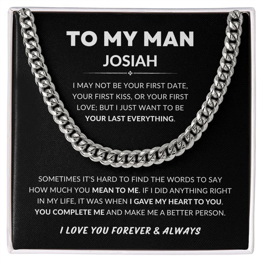 Personalized To My Man | I Gave My Heart To You | Cuban Link Chain