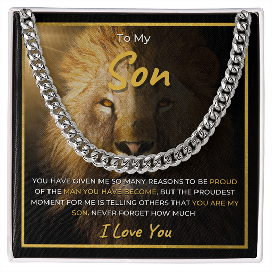To My Son | Proud Lion | Cuban Link Chain