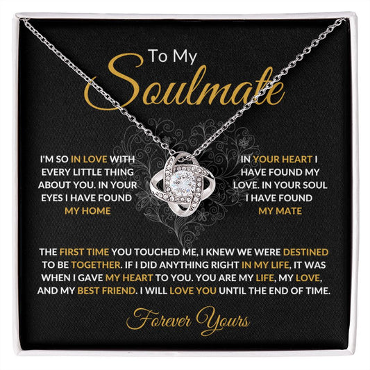 To My Soulmate | I'm so in Love | Love Knot Necklace