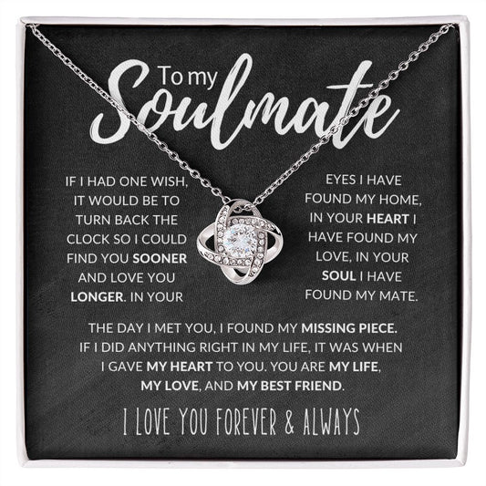 To My Soulmate | Missing Piece | Love Knot Necklace