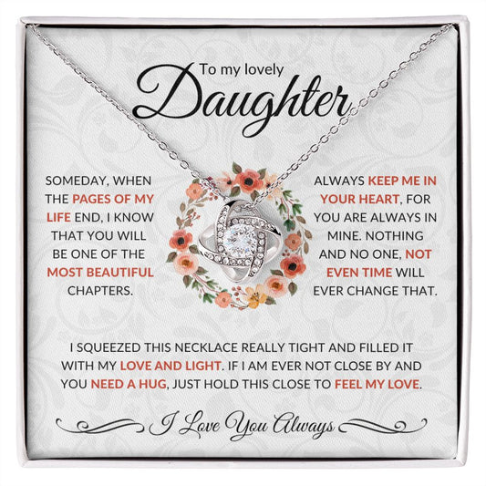 To My Lovely Daughter | Feel My Love | Love Knot Necklace
