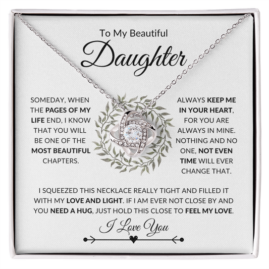 To My Beautiful Daughter | Pages of My Life | Love Knot Necklace
