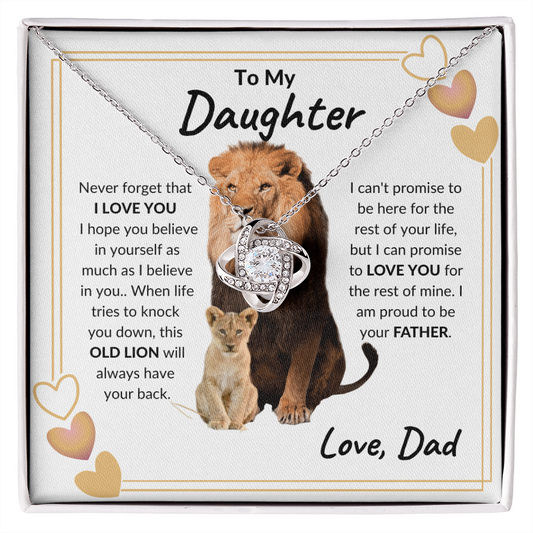 To My Daughter | This Old Lion Hearts | Love Knot Necklace