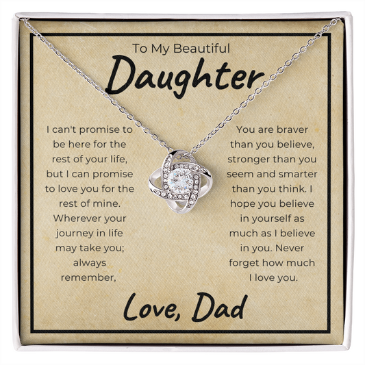 To My Beautiful Daughter | Wherever Your Journey Takes You | Love Knot Necklace