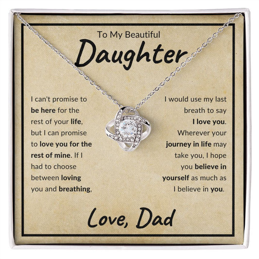 To My Daughter | Believe in Yourself | Love Knot Necklace