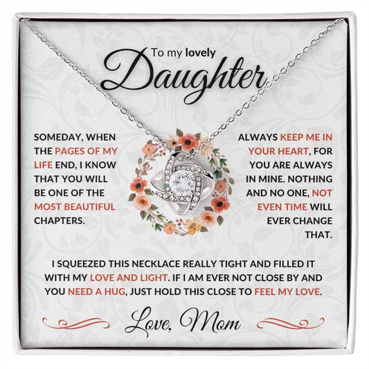 To My Lovely Daughter | Love and Light (Love Mom) | Love Knot Necklace