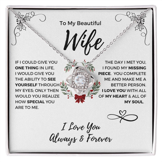 To My Beautiful Wife | The Day I Met You | Love Knot Necklace
