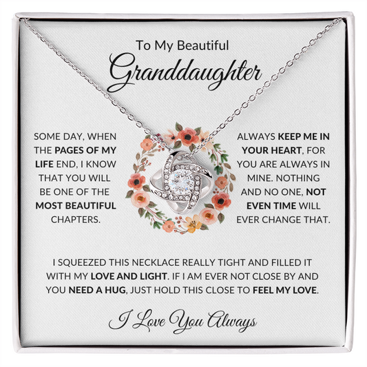 To My Beautiful Granddaughter | Keep Me In Your Heart | Love Knot Necklace
