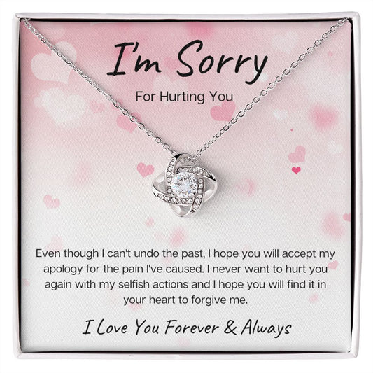 I'm Sorry | Never Want to Hurt You (Pink) | Love Knot Necklace
