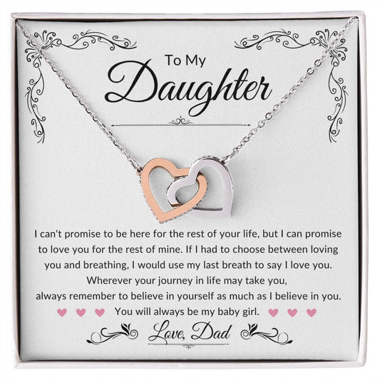 To My Daughter | If I Had To Choose (Love Dad) | Interlocking Hearts Necklace