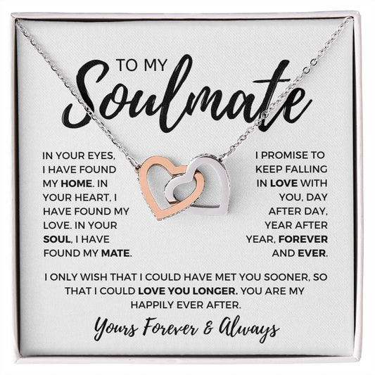 To My Soulmate | In Your Eyes | Interlinking Hearts Necklace