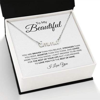 To My Beautiful (Name) | Personalized Name Necklace