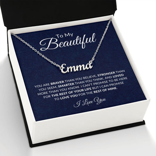 To My Beautiful (Name) | Personalized Name Necklace