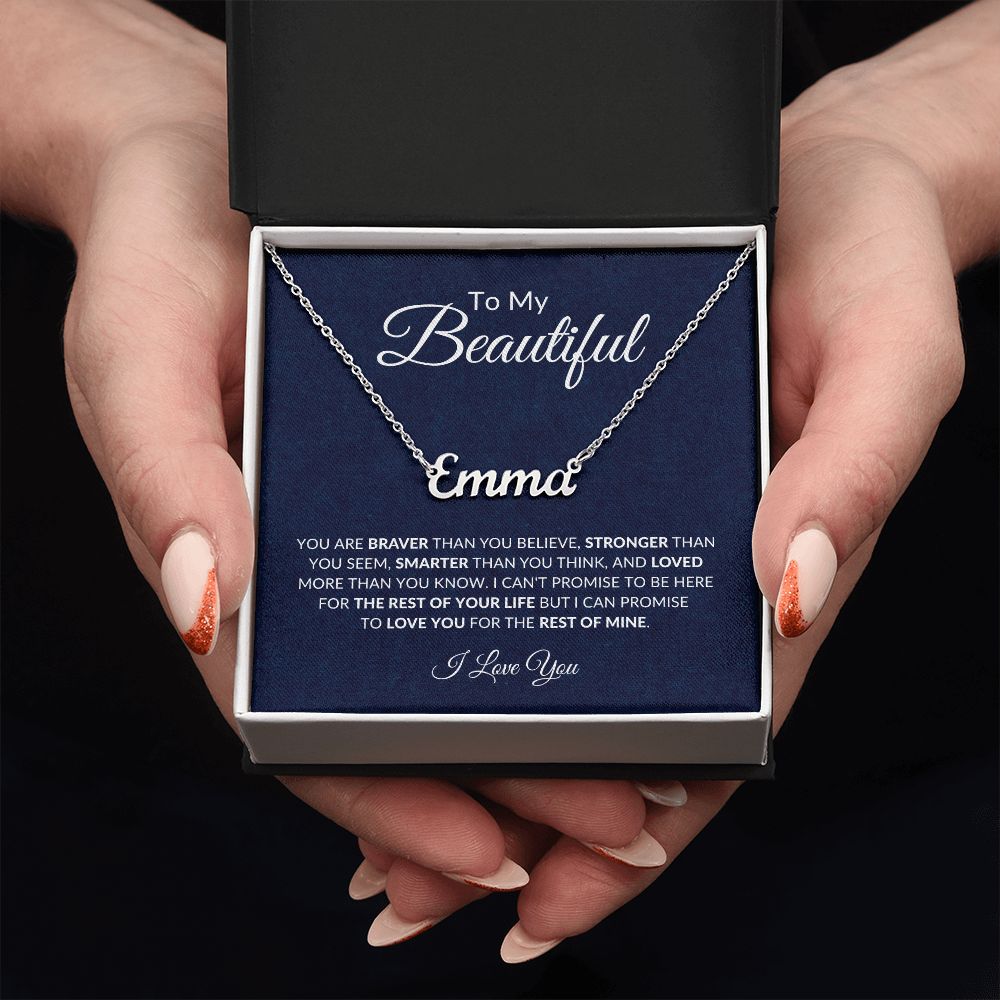 To My Beautiful (Name) | Personalized Name Necklace