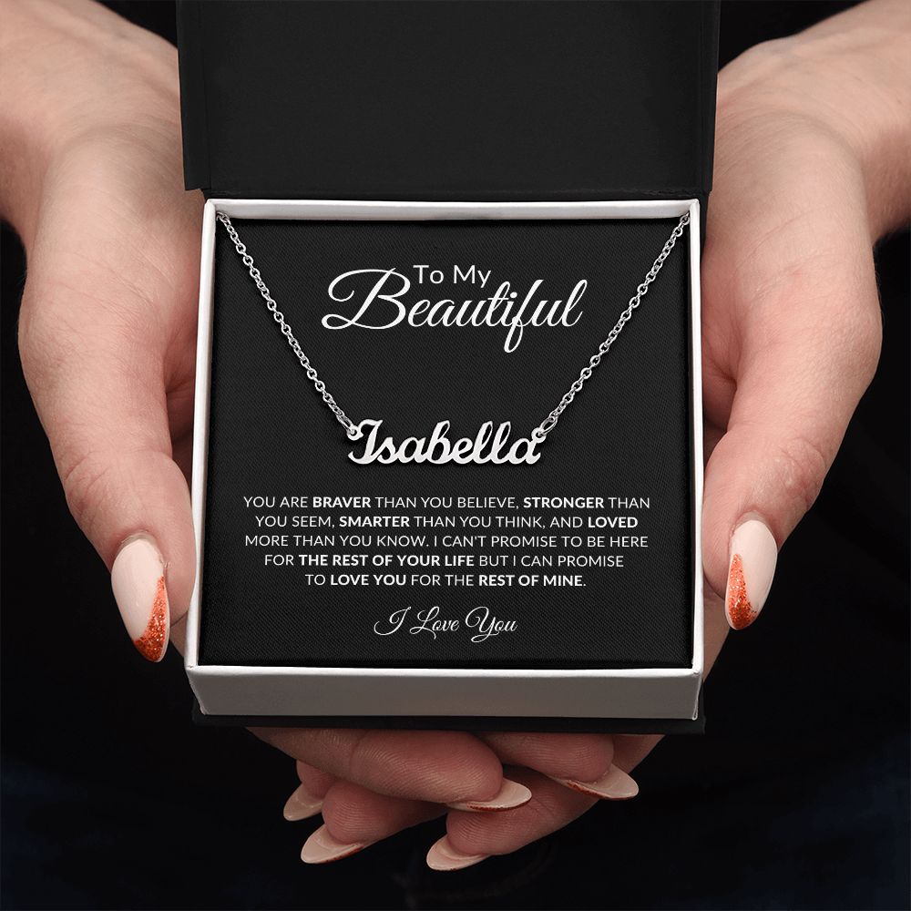To My Beautiful (Name) | Personalized Name Necklace