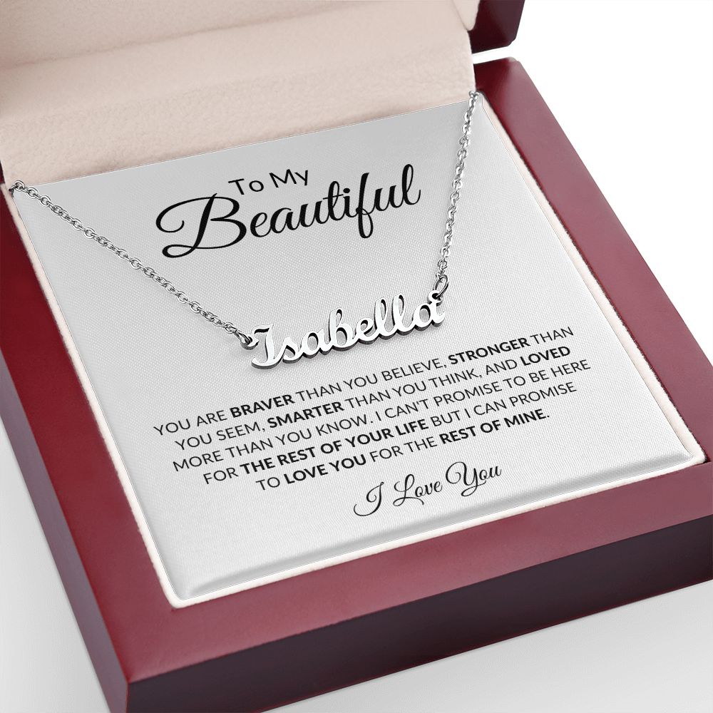 To My Beautiful (Name) | Personalized Name Necklace