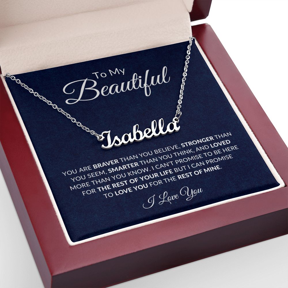 To My Beautiful (Name) | Personalized Name Necklace