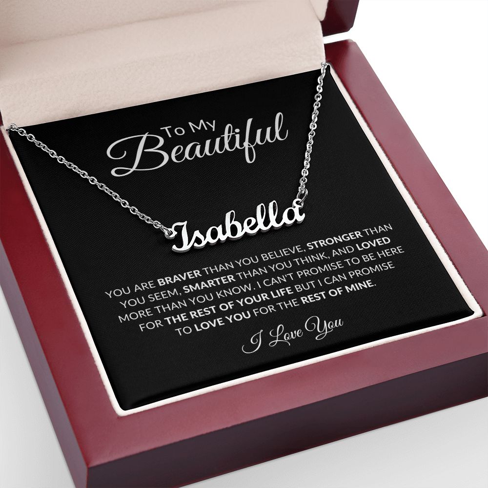 To My Beautiful (Name) | Personalized Name Necklace