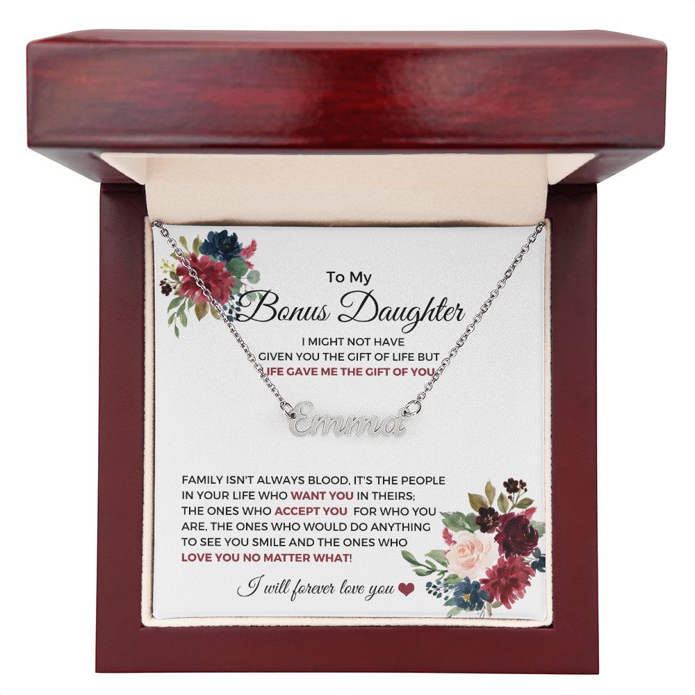 Bonus Daughter | Life Gave Me You | Personalized Name Necklace