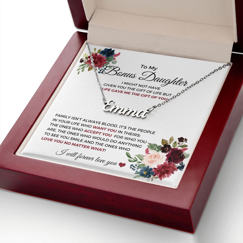 Bonus Daughter | Life Gave Me You | Personalized Name Necklace