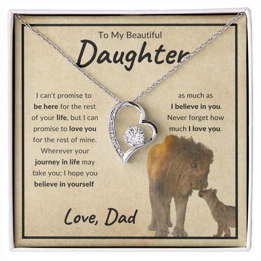 To My Beautiful Daughter | Believe Lions | Forever Love Necklace