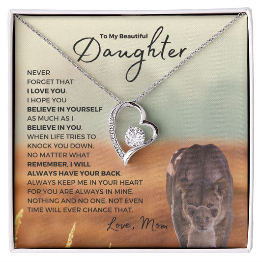 To My Beautiful Daughter | Savanah Lioness | Forever Love Necklace