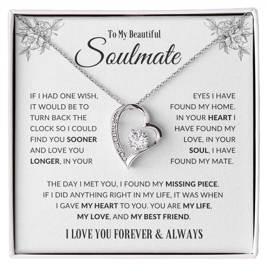 To My Beautiful Soulmate | If I Had One Wish | Forever Love Necklace