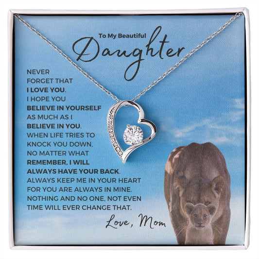 To My Beautiful Daughter | Lioness & Cub | Forever Love Necklace