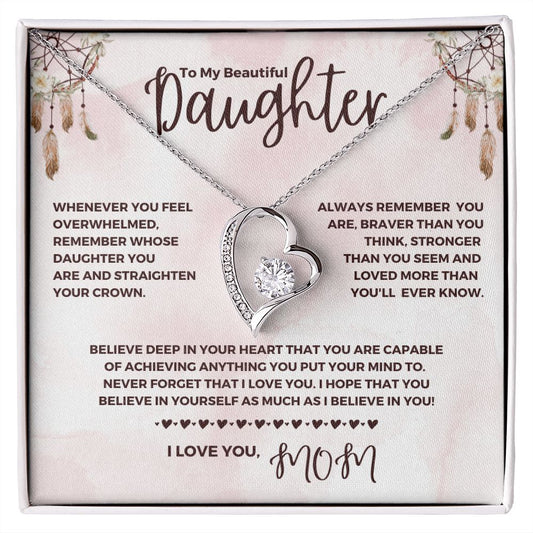 To My Beautiful Daughter | Always Remember Pink Boho | Forever Love Necklace
