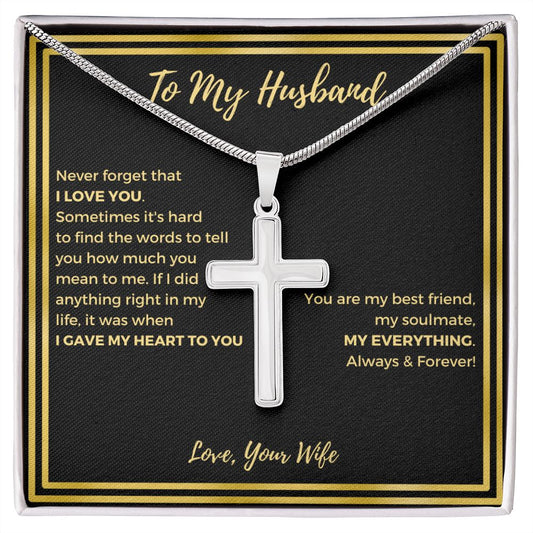 To My Husband | Always & Forever | Cross Necklace