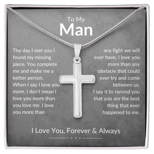 To My Man | My Missing Piece | Cross Necklace